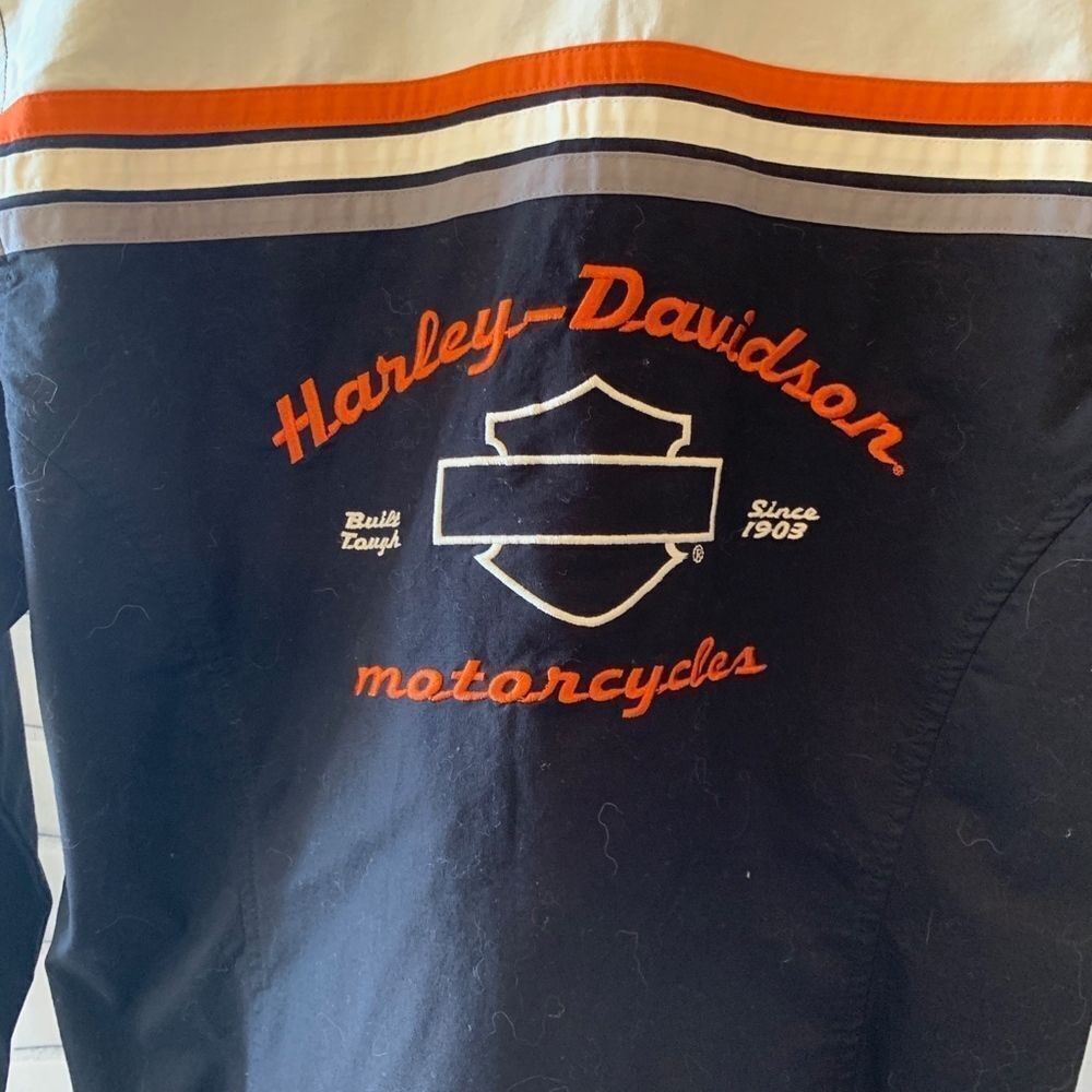 Harley Davidson Black Button Down‎ Shirt Size L
